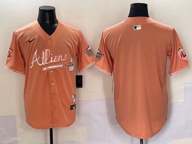 Men Atlanta Braves Blank Orange Five generations Joint Name 2025 Nike MLB Jersey style 1